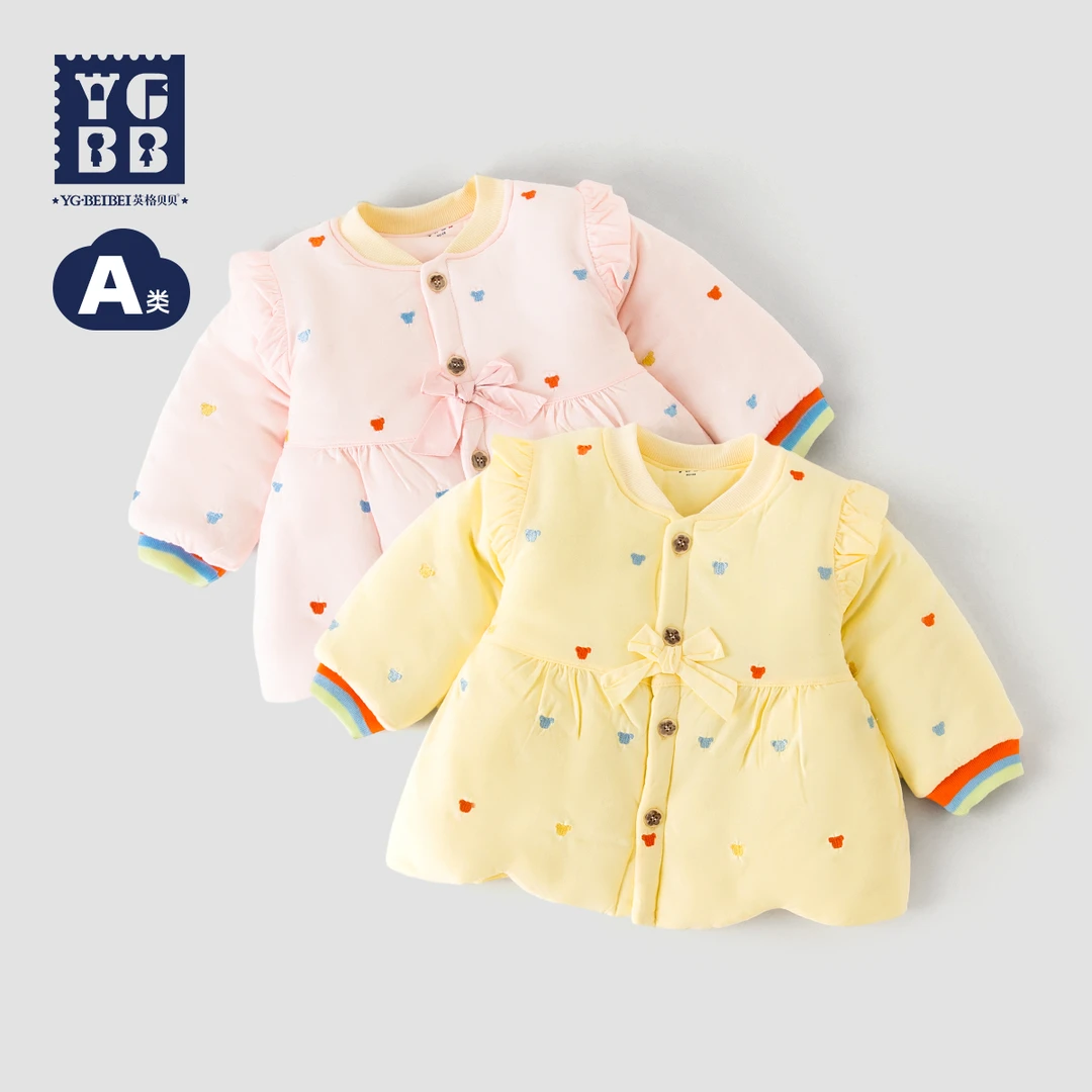 女宝宝秋冬棉袄婴幼儿加厚冬装立领棉衣女童可爱棉服外套A134137