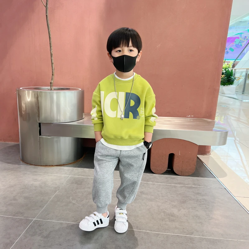 2024新款男童时尚休闲韩版长袖儿童套装秋款洋气宽松男孩小童运动