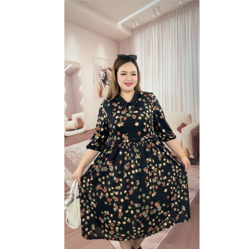 旋子夏季新款时尚百搭玫瑰之恋连衣裙Q003