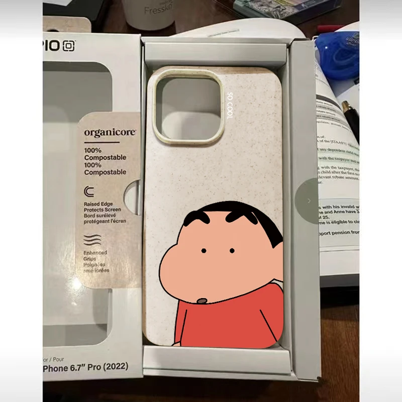 可爱小新苹果15/14/13小麦款软胶肤感防摔可爱简约女xs/xr软壳11