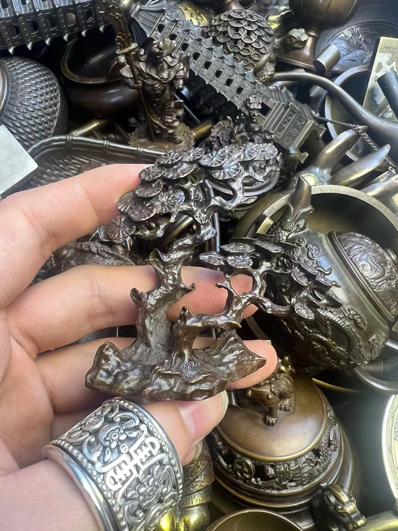 复古铜器发财树摆件