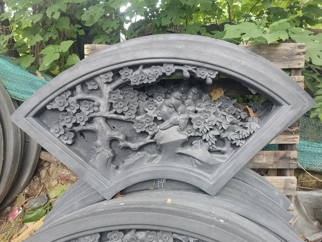 扇形花窗砖雕镂空花窗砖雕双面花窗砖雕 对称扇形花窗砖雕60*120