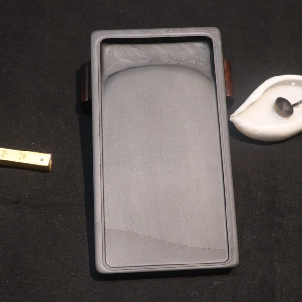 金星坑庙前青细腻长方精品7寸歙砚纯料17.2×9.3×1.7cm