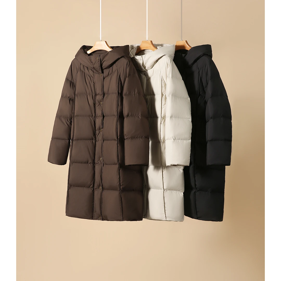 【九月木兮】云朵0压感 防寒保暖连帽连帽中长款羽绒服S72778YRBVG