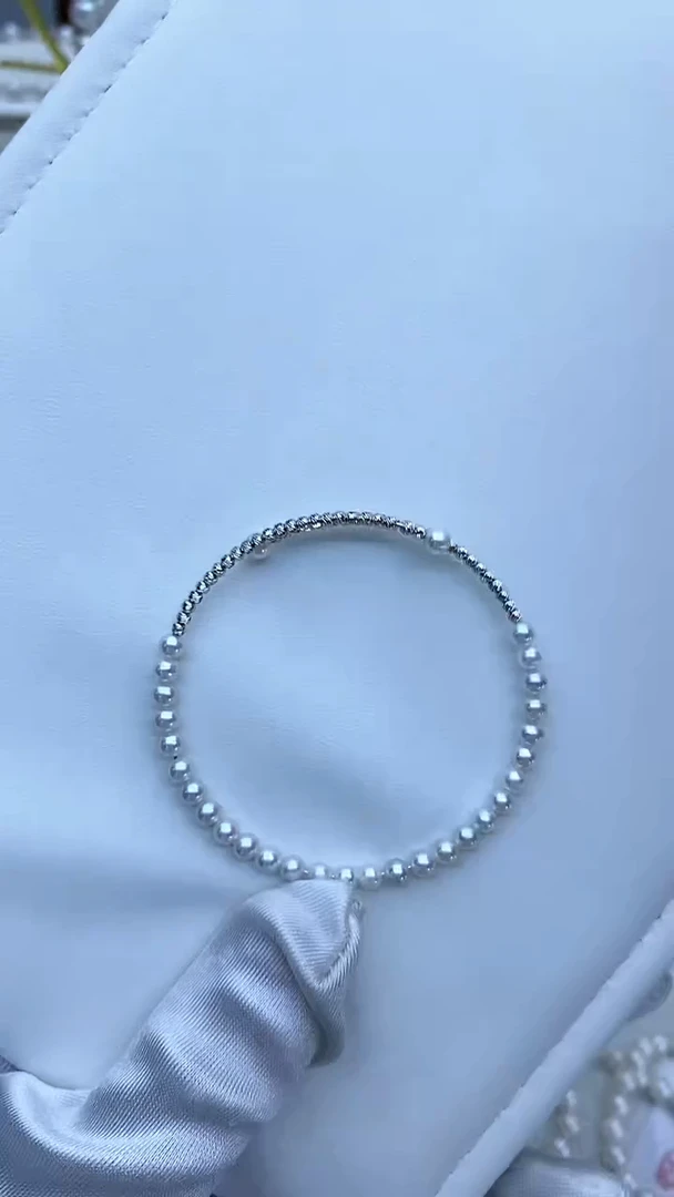 【闪购商品】淡水珍珠手镯银S925镶嵌4