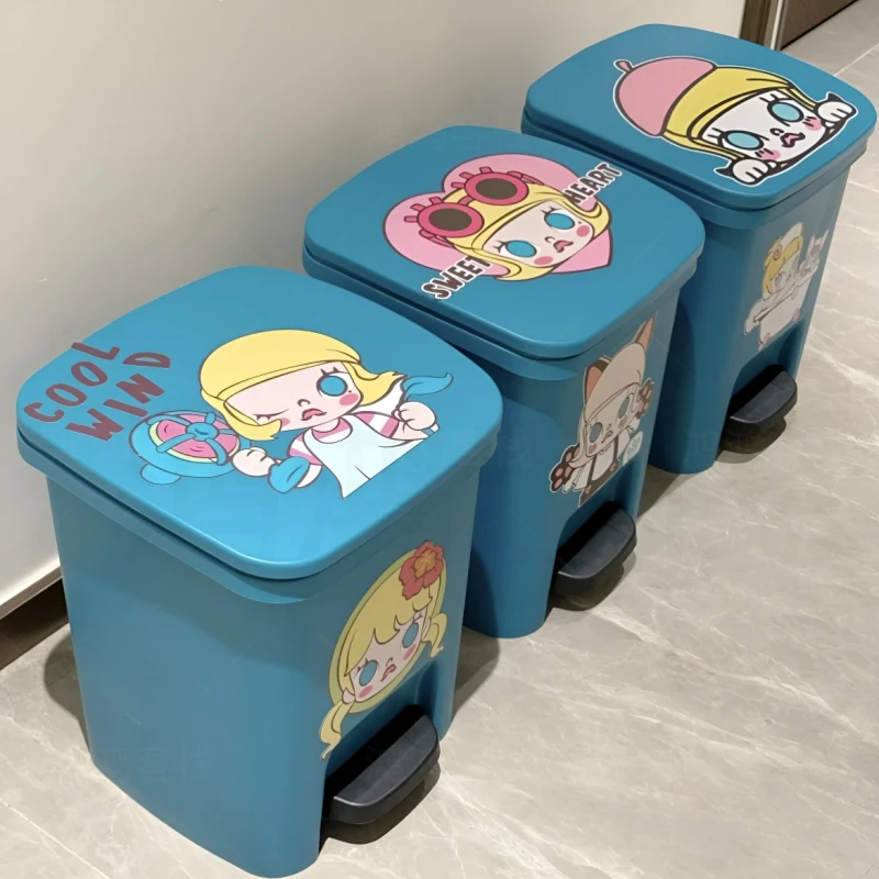 高颜值可爱垃圾桶加厚家用脚踏式带盖厨房卧室客厅宿舍卫生间大号