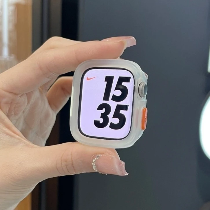 适用iwatch手表保护壳半包撞色软硅胶壳苹果手表applewatch保护壳
