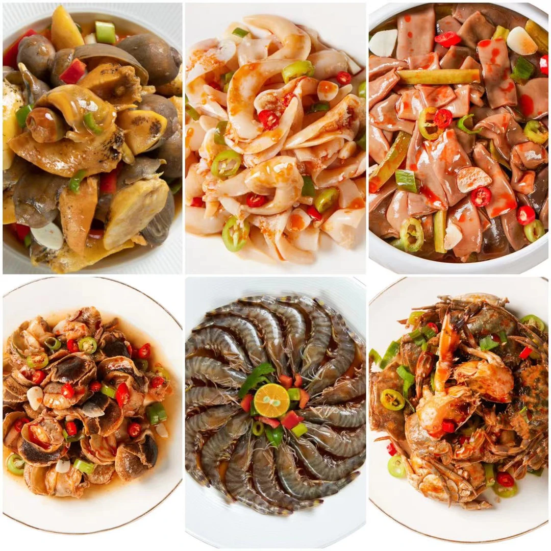 麻辣小海鲜 六选三组合 鲍螺 鸟贝 海肠 玉螺头 花盖蟹 基围虾