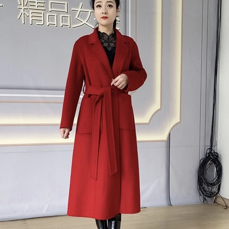 202八片修身双面呢大衣（衣长1.2米）