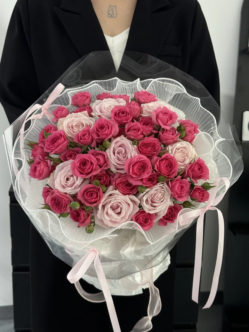 【粉雪山苏菲宝贝混搭款】鲜花礼物见面花生日花送恋人闺蜜朋友