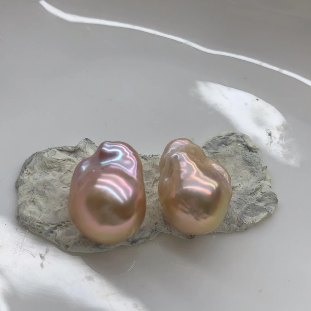 淡水珍珠耳饰银S925镶嵌