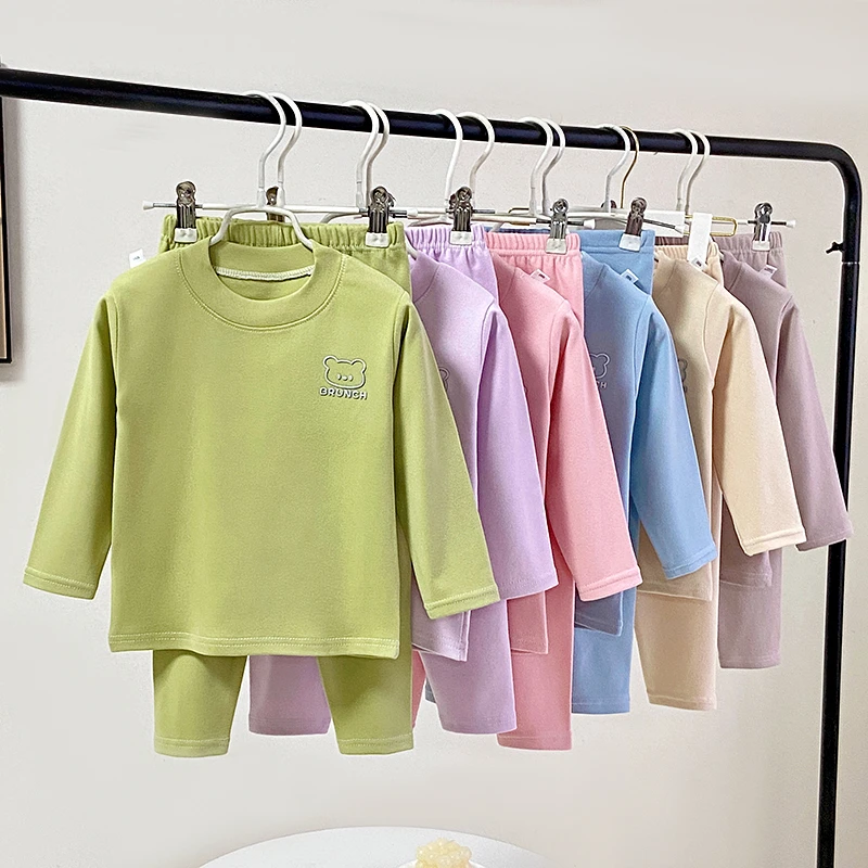 新款儿童德绒保暖内衣套装春秋冬男女宝家居服套装中大童秋衣秋裤