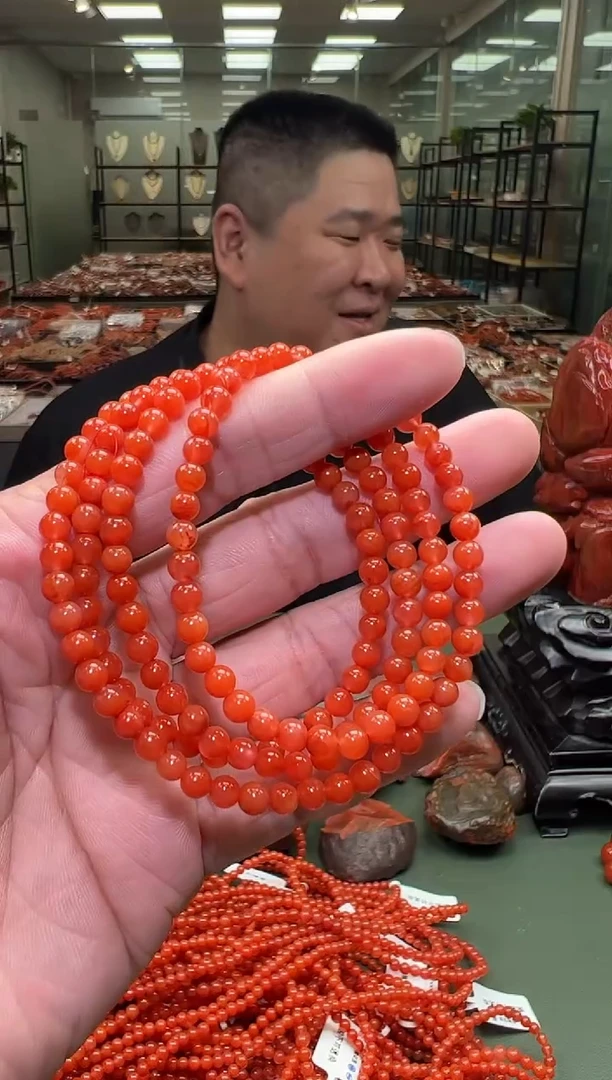 【闪购商品】南红玛瑙多圈手串未镶嵌一条约4mm 多样性发货