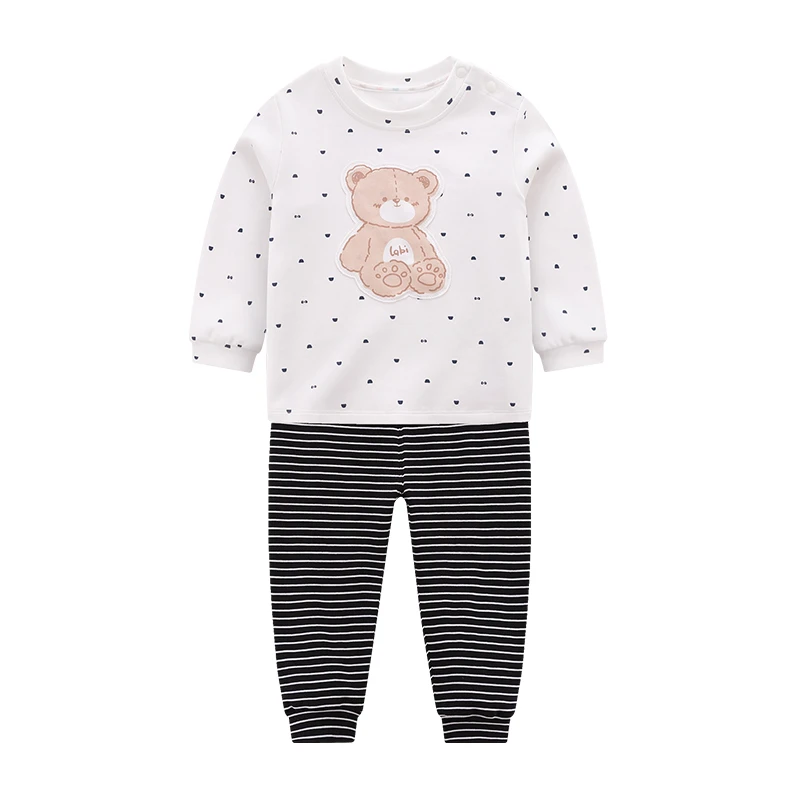 【条纹熊】拉比童装春秋幼儿童家居服套装女童宝宝男童柔软长袖套