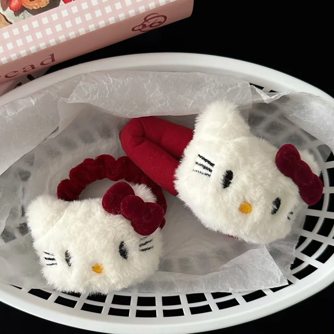 【甜酱】布艺头饰毛绒kt猫bb夹卡通猫咪鸭嘴夹超萌妹子精品发饰