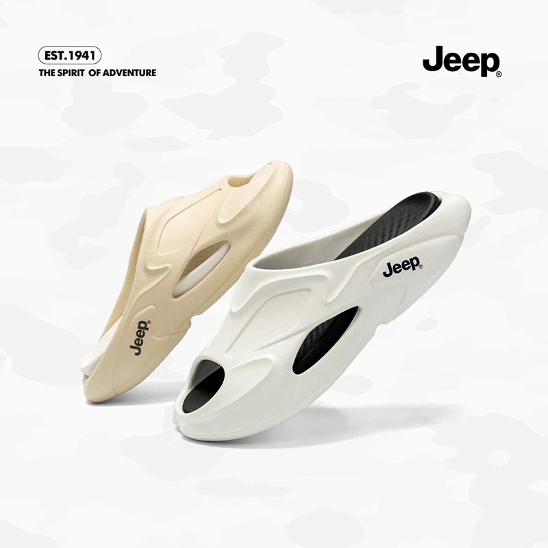 JEEP/吉普女士拖鞋2023夏季新款透气防滑外出踩屎感运动篮球拖鞋