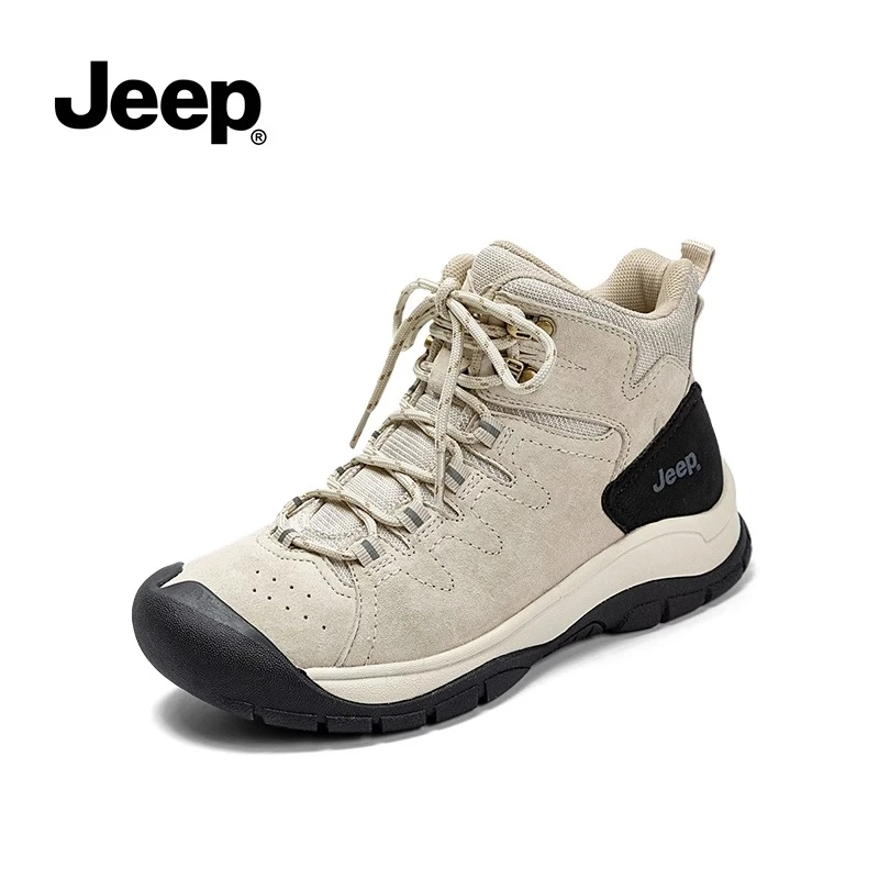 JEEP/吉普运动女鞋女式女士高帮鞋2023款防滑徒步沙漠靴工装短靴