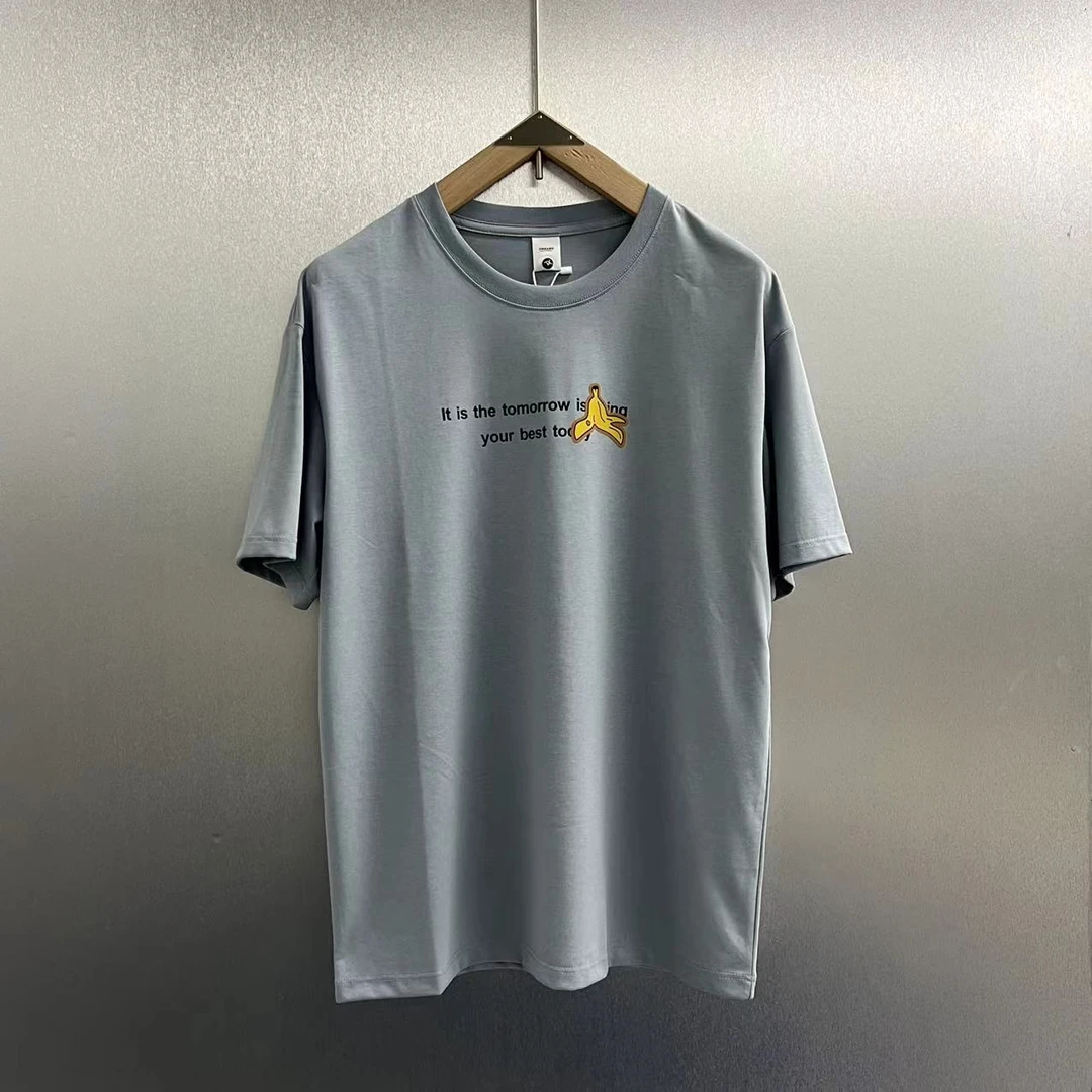 8607#T#香蕉#夏季字母印花百搭T恤