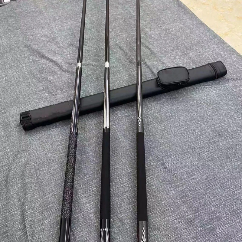 碳黑科技台球杆小头中头大头斯诺克桌球杆中式八球杆九球通杆公杆