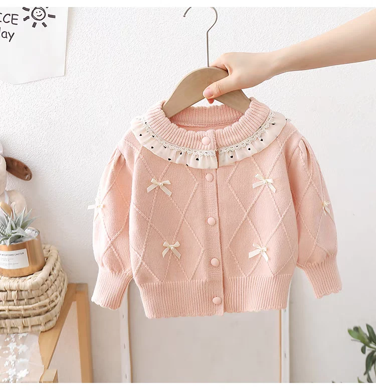【活动中】女童秋季外套儿童毛衣开衫宝宝薄款春秋装女宝洋气针织衫