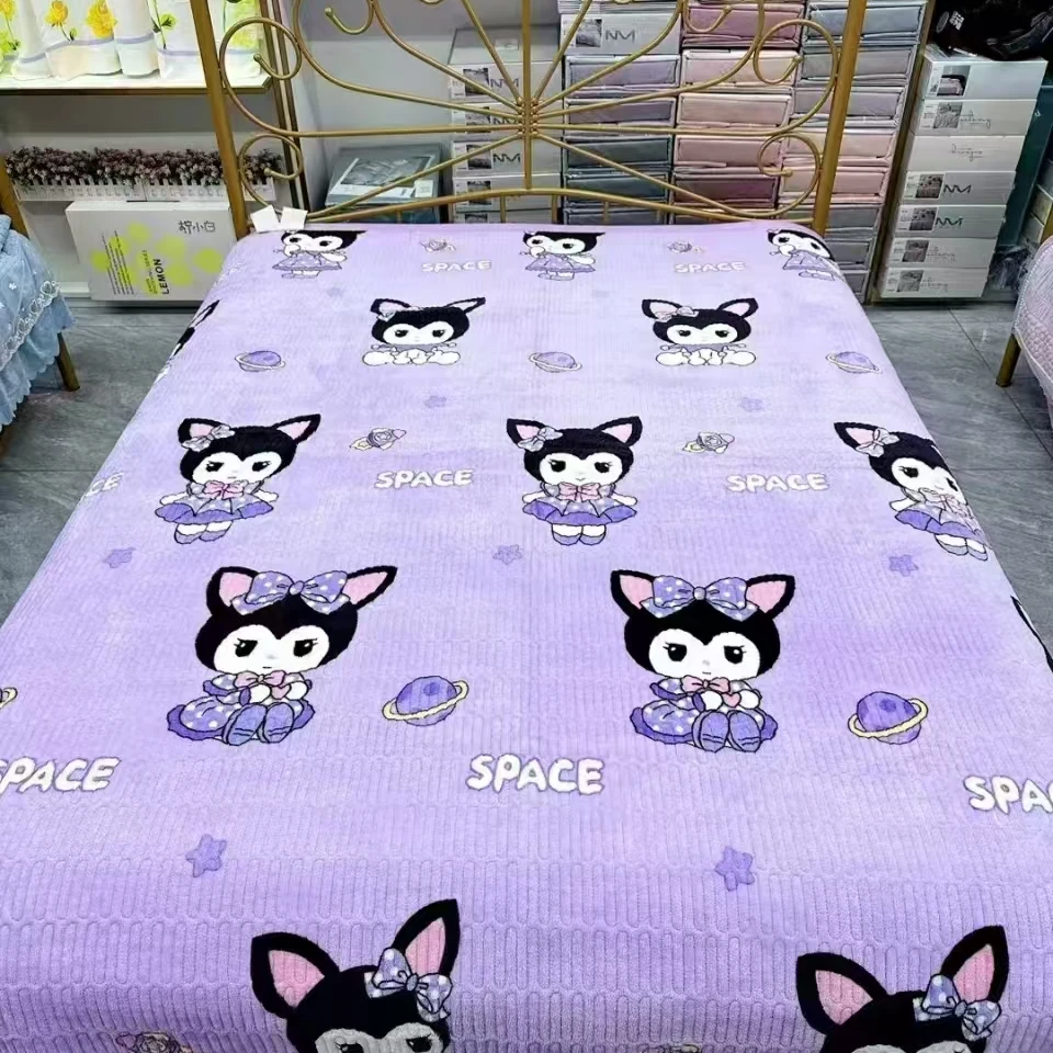 牛奶绒床盖200x230cm亲肤加厚大床绗缝  以主播介绍为主