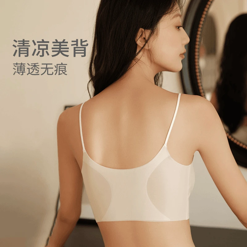 【轻奢高品质】超薄V领固定杯裸感无痕舒适美背夏季四季内衣女-