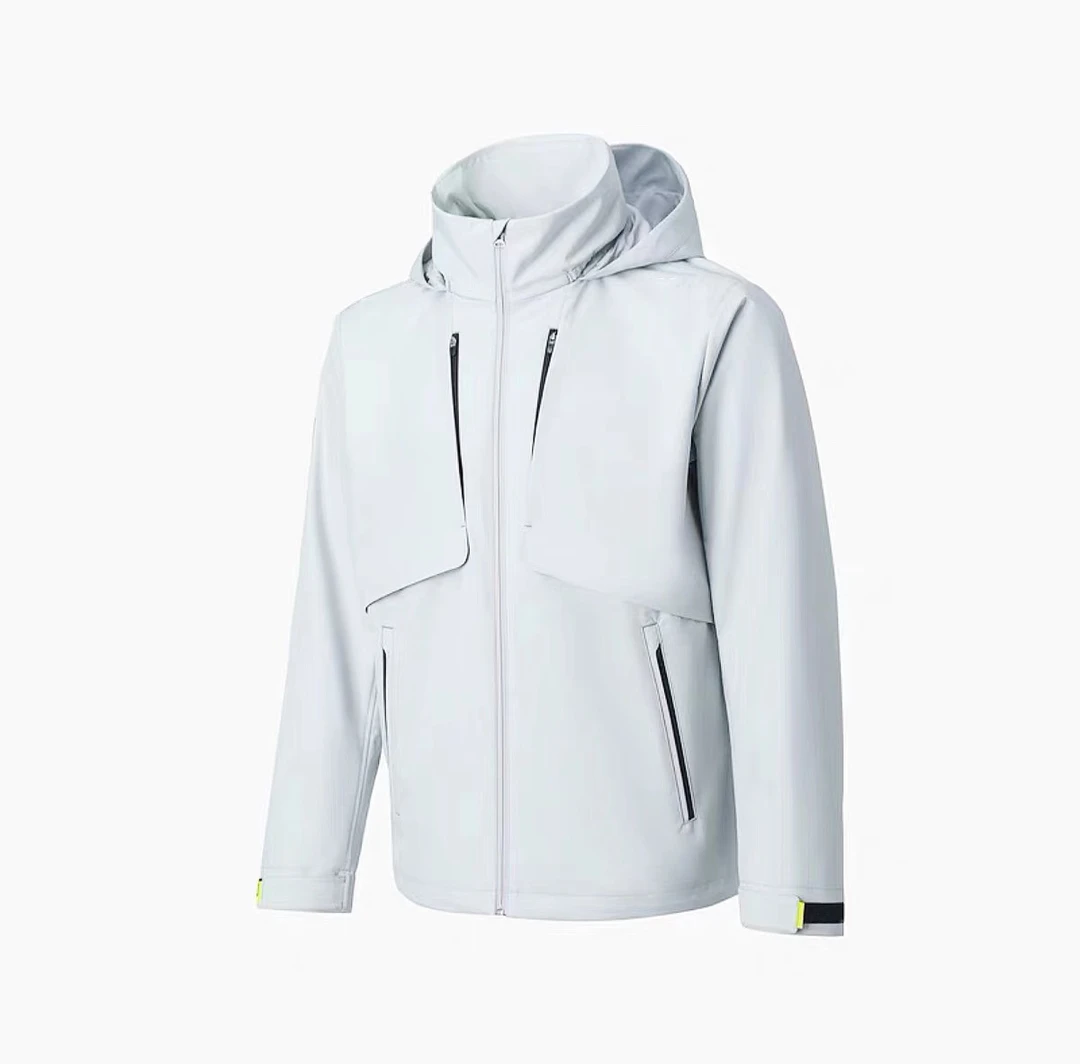 三色可隐藏帽防泼水男士冲锋衣夹克外套