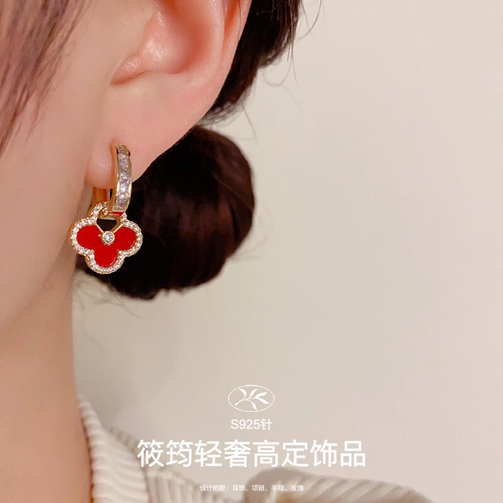 铜合金耳饰 【XJ•QS】时尚新年两戴款耳扣高级感轻奢小众百搭耳环