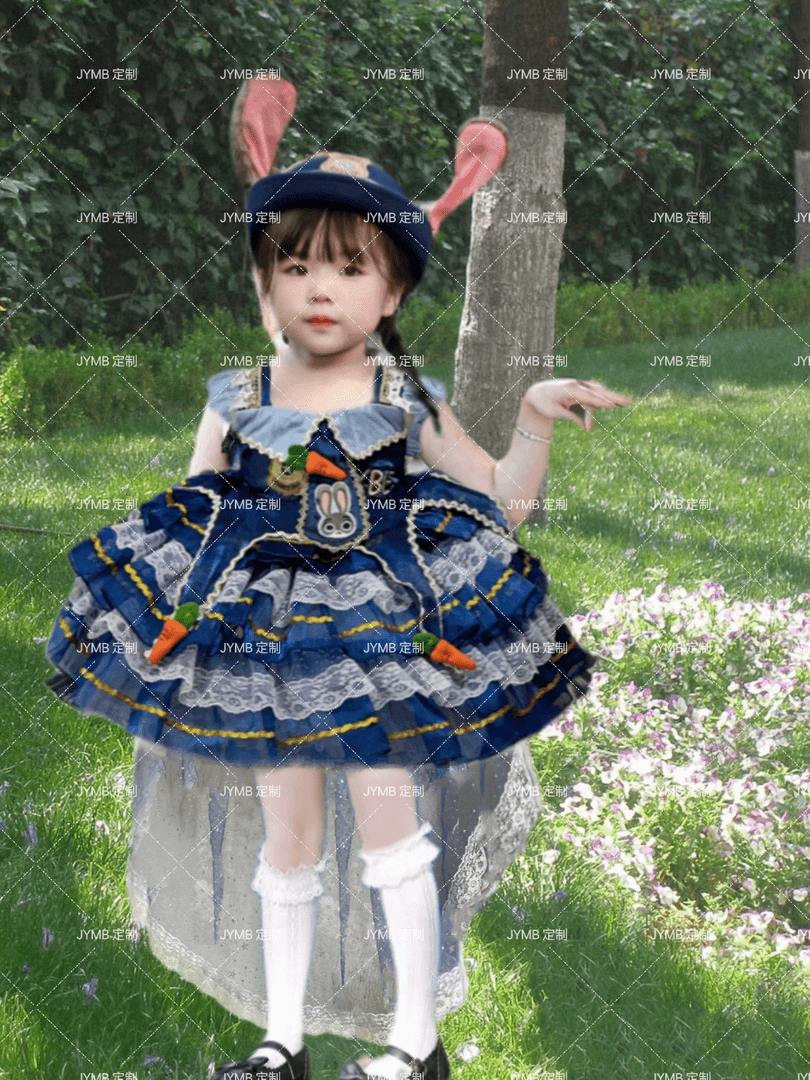 原创正版华丽洛丽塔兔子警官花嫁万圣节服装女童cosplay生日礼服
