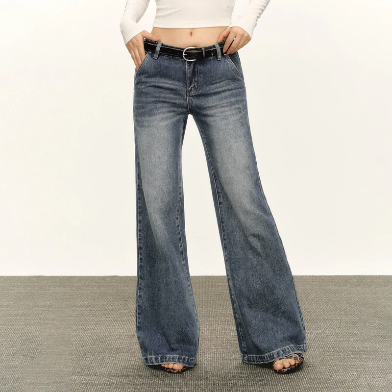 Ariseism  美式复古宽松阔腿牛仔裤女秋新款