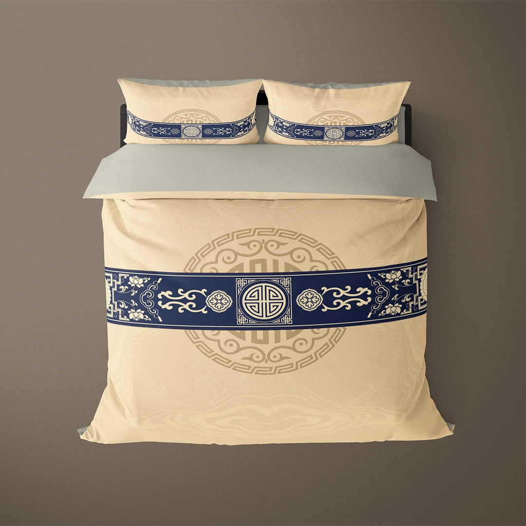 藏式家用高端民族风纯棉全棉四件套简约时尚大气床上用品西藏包邮