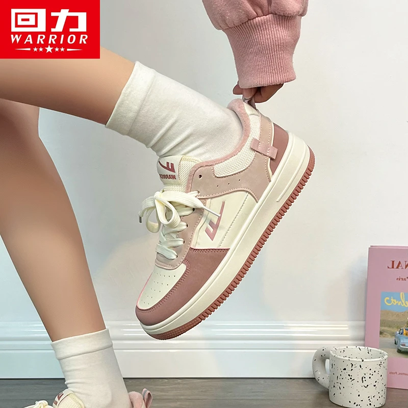 回力女鞋2024冬季新款板鞋加绒加厚多巴胺棉鞋防寒保暖百搭小白鞋