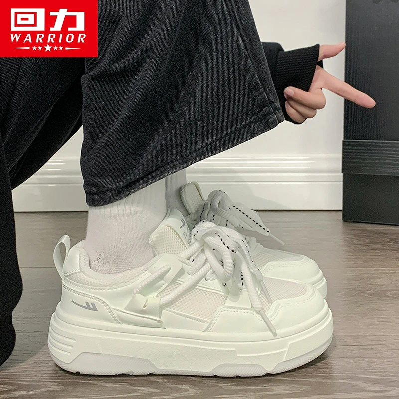 回力女鞋小白鞋新款学生百搭休闲厚底ins潮校园风网面透气板鞋子