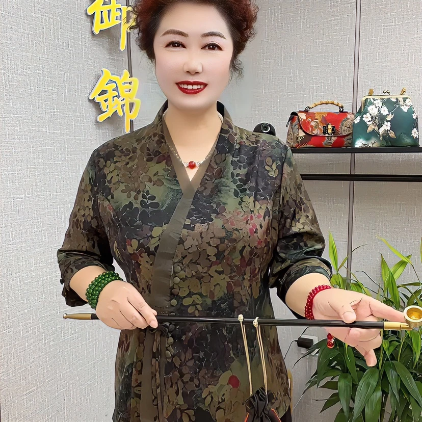 焦糖芙蓉图/青湖绿银杏叶新款套装时尚显瘦气质百搭妈妈装