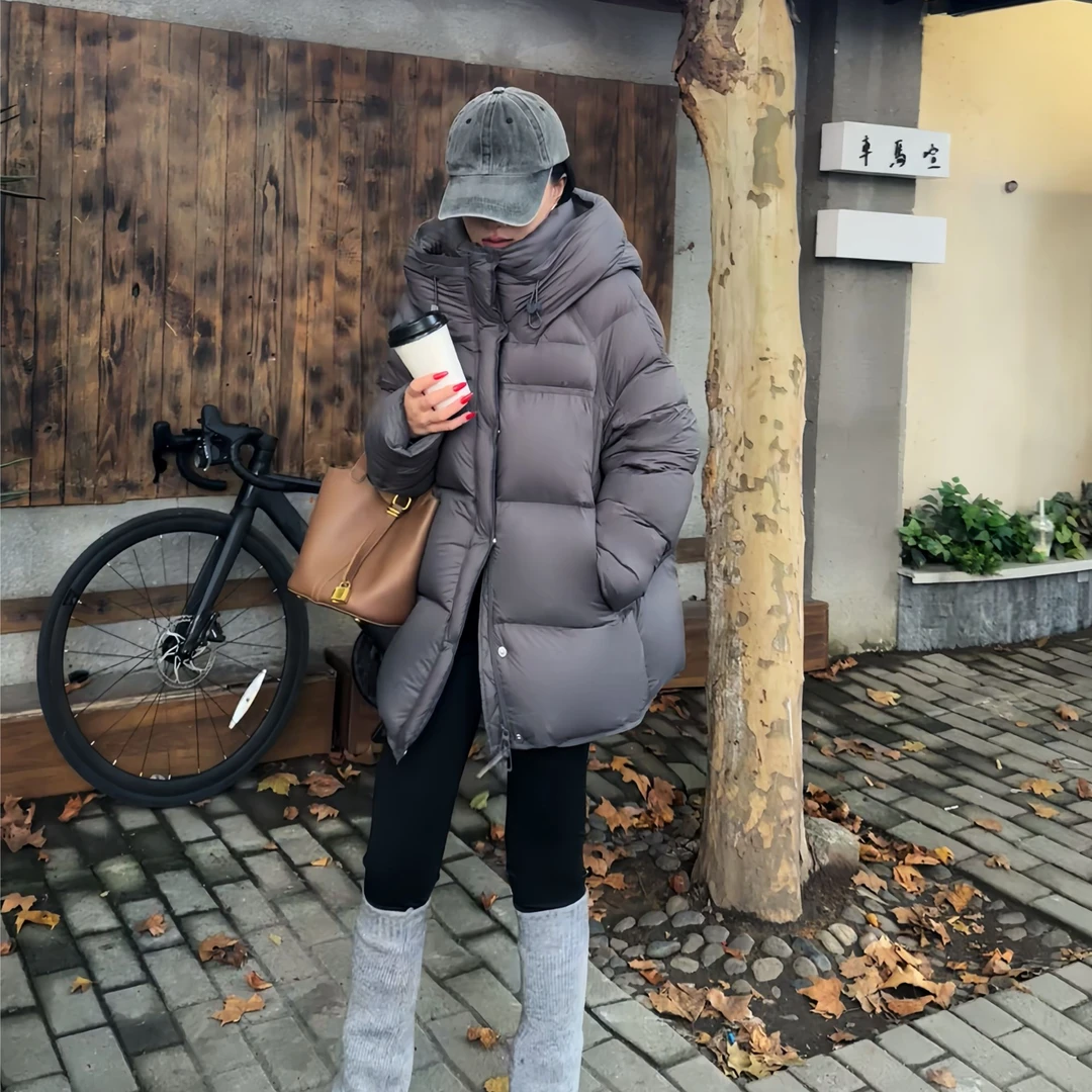 【风裳蔚然】95白鹅绒2024新款中长款女士轻奢加厚女款羽绒服6188