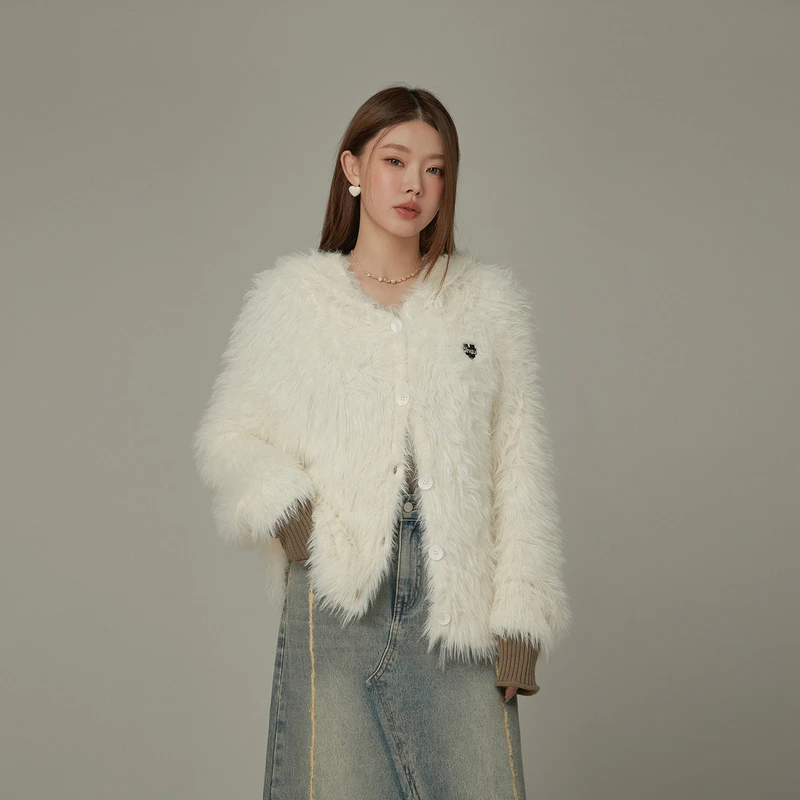 CHUU爱心字母刺绣慵懒风百搭个性显瘦外套DHJH011W