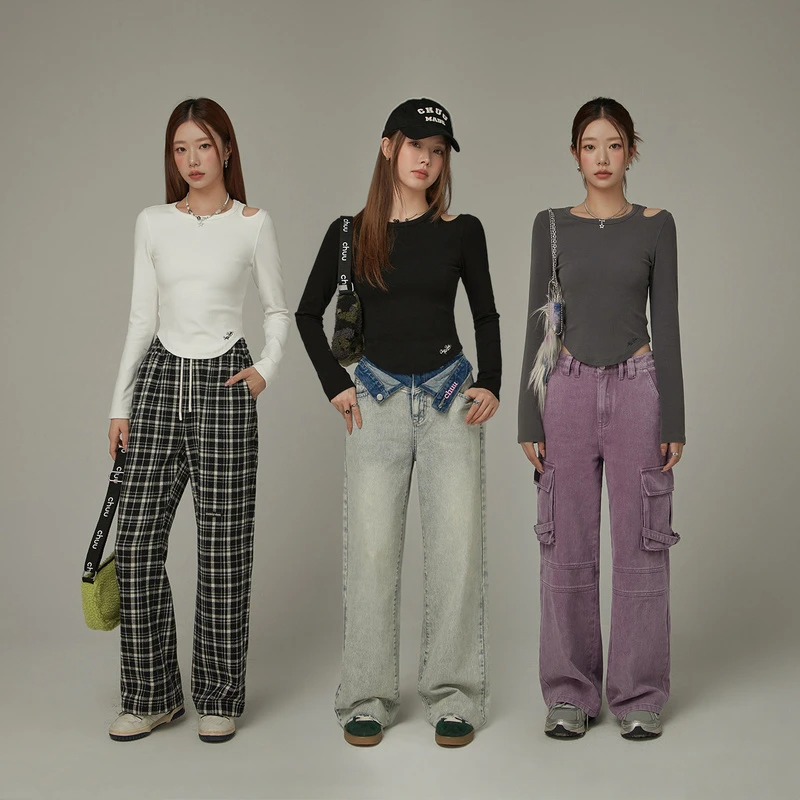 CHUU镂空露肩设计运动休闲风百搭显瘦个性T恤DHAI011J