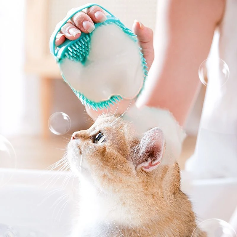 宠物狗狗猫咪专用洗澡刷可装沐浴露硅胶按摩清洁刷子