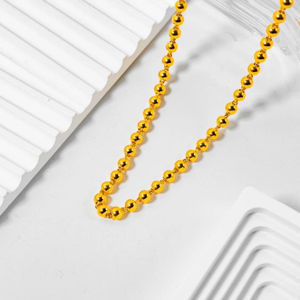 链子足银 光珠项链k5