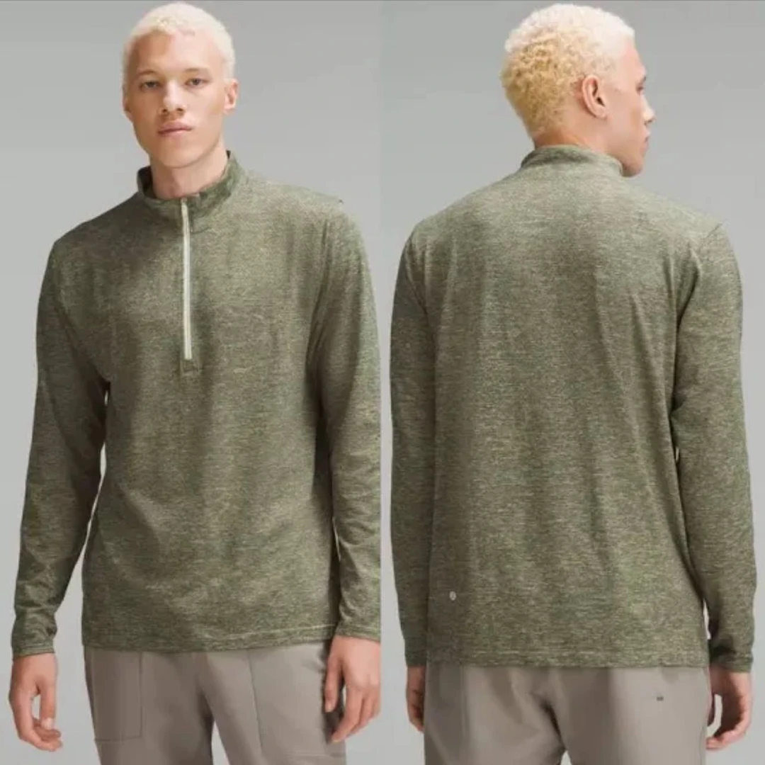 Lululemon 男款长袖半拉链透气运动衫