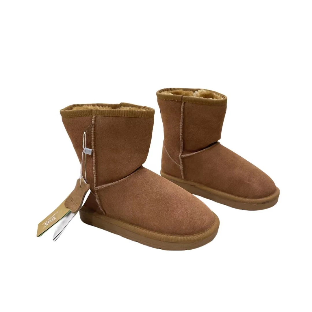 出口秋冬款雪地靴中筒靴子加绒防滑保暖高筒棉鞋防水L4-5281