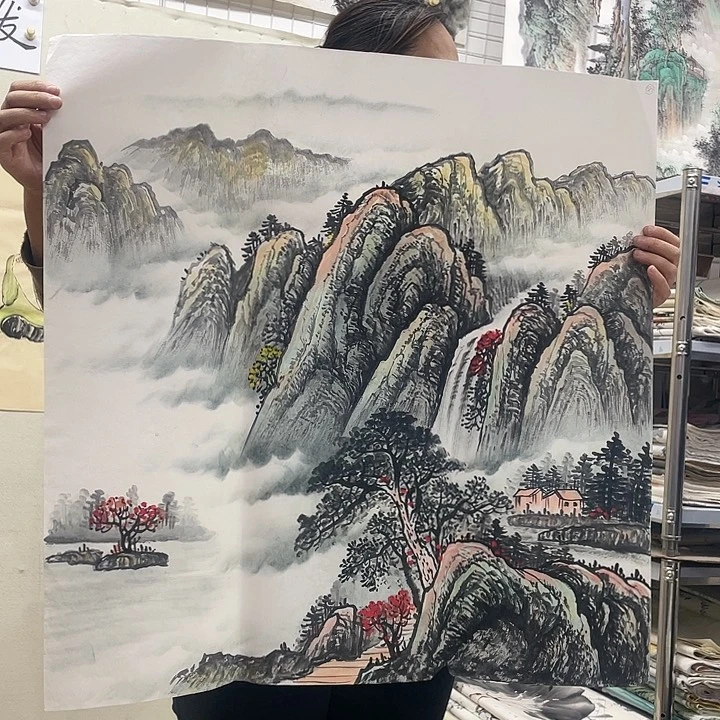 书法山水画手绘画