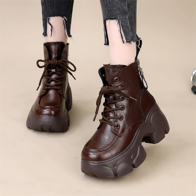 高跟马丁靴女春秋单靴2025新款时尚百搭英伦风防滑轻便短靴大码41