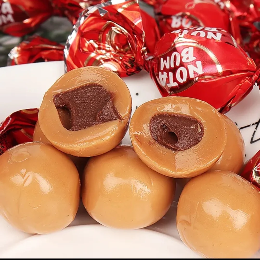 俄罗斯进口KDV音符糖太妃糖榛仁巧克力酱夹心糖果婚庆喜糖500克