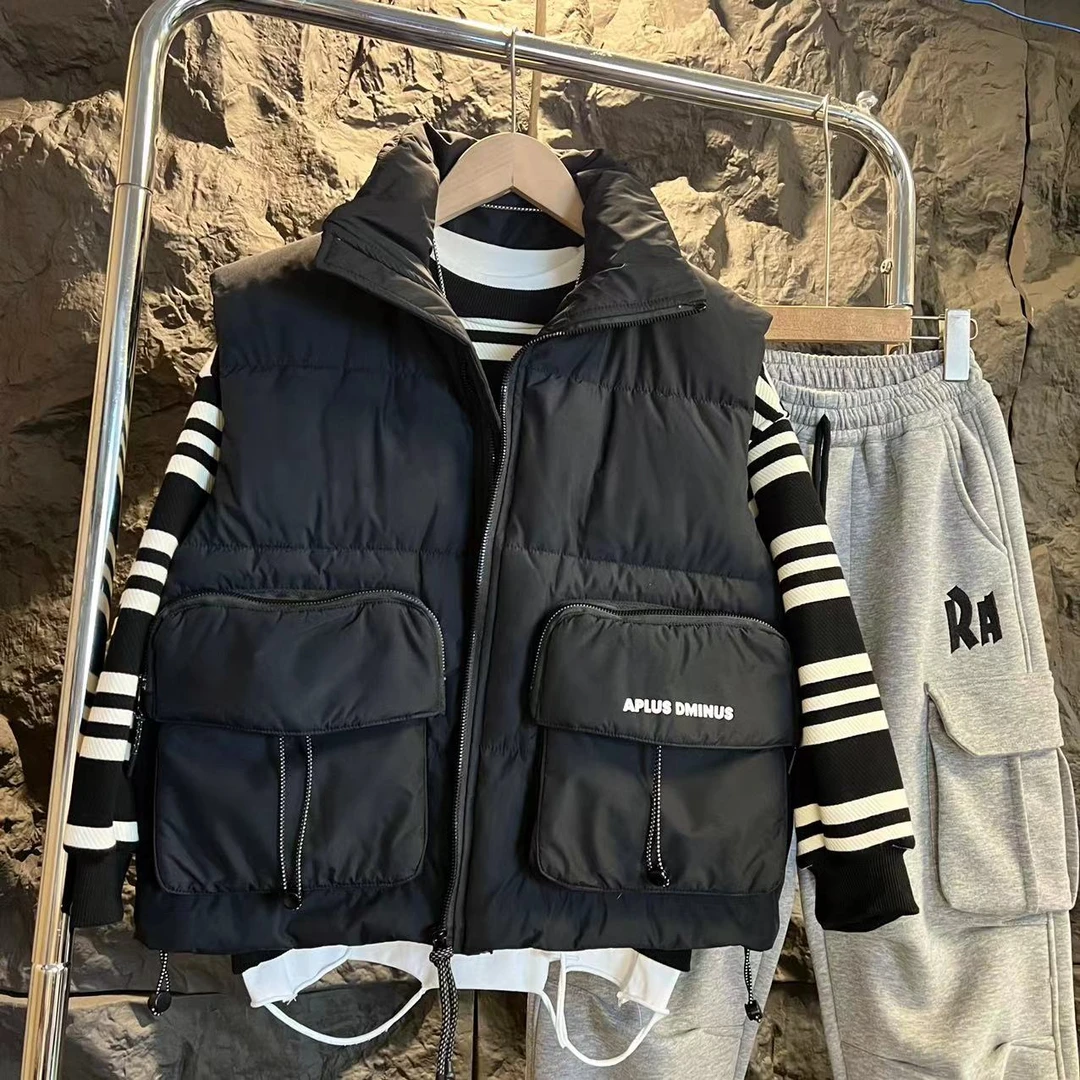 【羽绒马甲】冬季新款立体口袋潮流黑色百搭休闲宽松保暖羽绒马甲