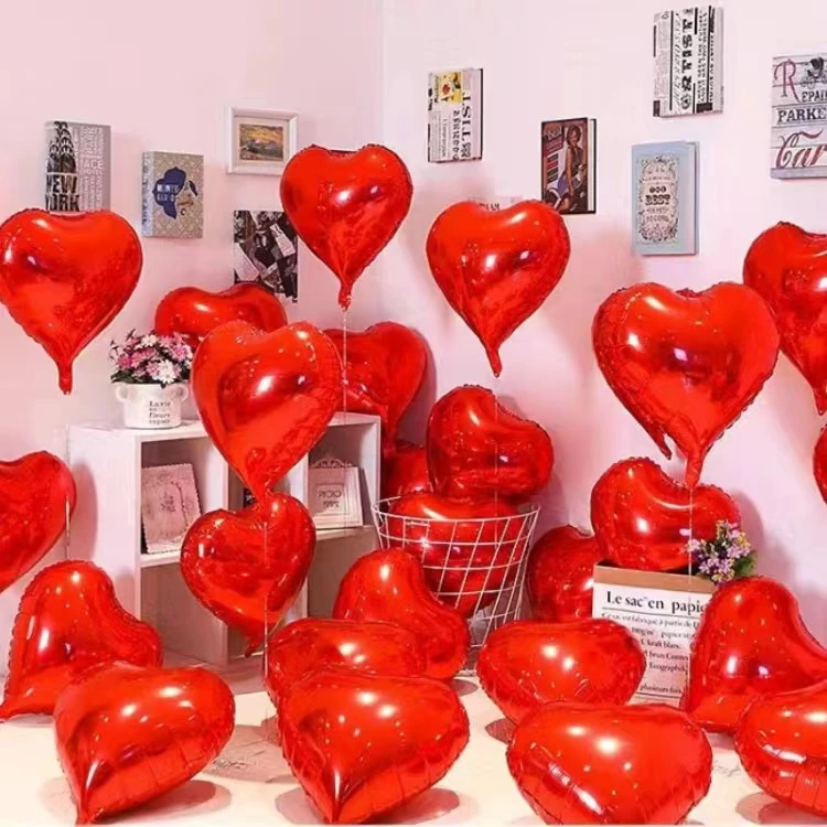 铝膜气球结婚生日心形爱心桃心装饰粉红色飘空浪漫布置婚礼温馨