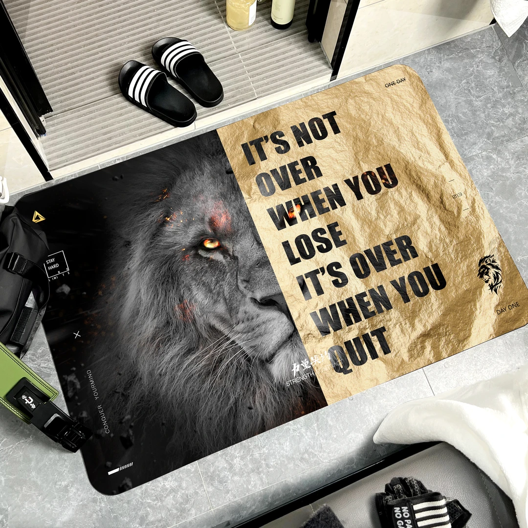 力量契约【雄狮系列】健身运动主题浴室地垫吸水防滑卫生间地垫脚垫