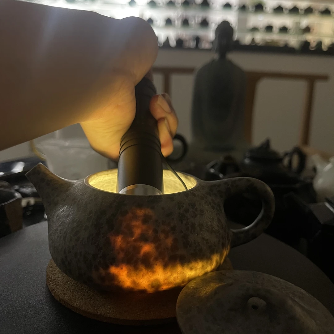一片石茶壶瓢壶豹纹冰碛岩透光茶壶手工制作