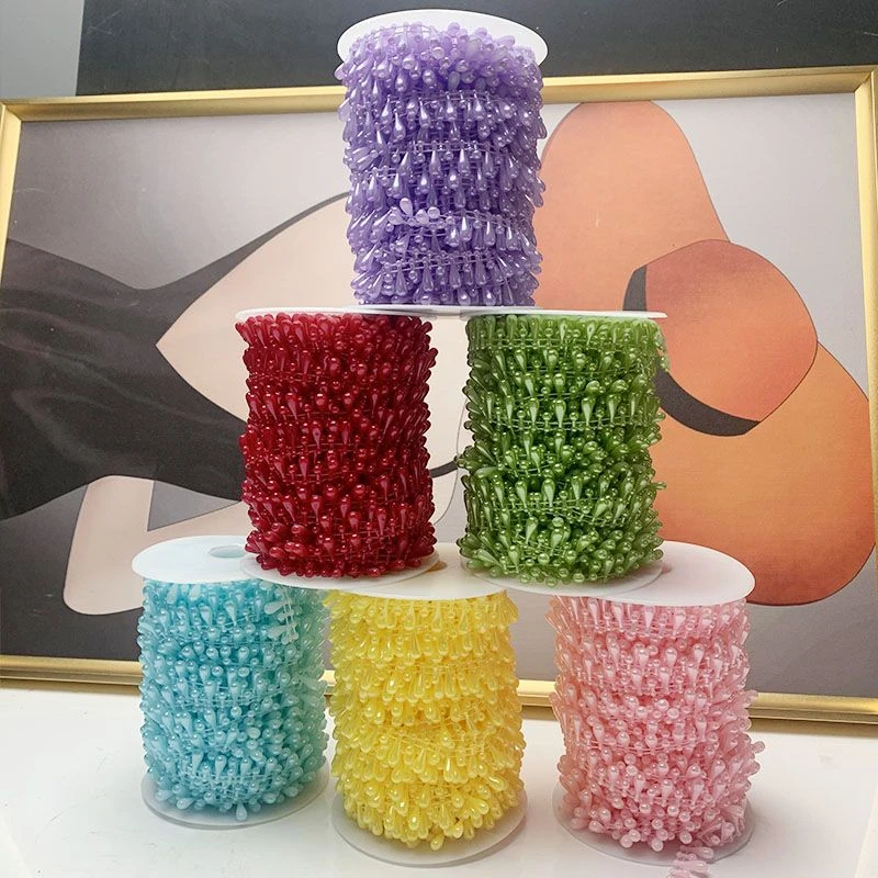 【买一送一】彩色水滴连线珠手工配件材料创意饰品