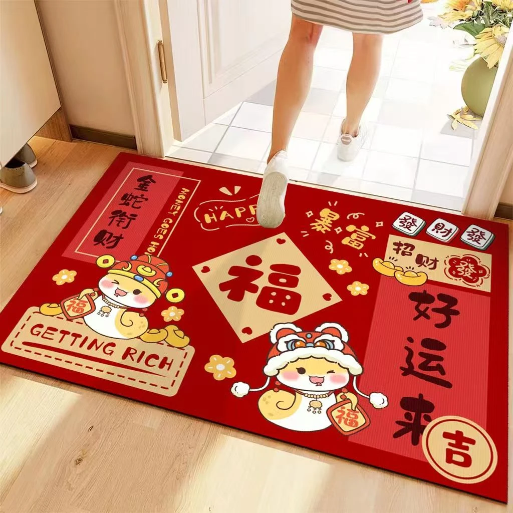 升级版硅胶网格底入户门口家用地毯卧室卫生间浴室喜庆地垫